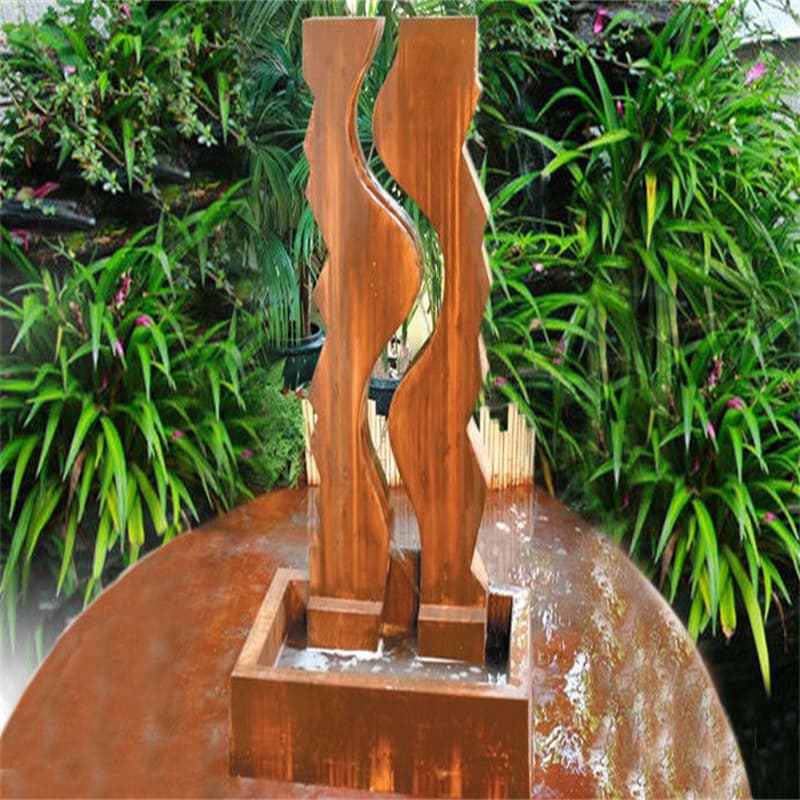 <h3>no paint outdoor water fountin with light--AHL Corten Steel</h3>
